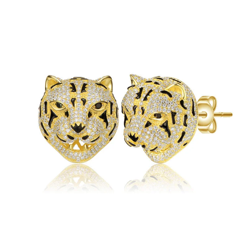 Shine Without Limits – Jewelry Sale Happening Now Sterling Silver 14k Gold Plated with Clear Cubic Zirconia Leopard Head Stud Earrings Shine Without Limits – Jewelry Sale Happening Now Sterling Silver 14k Gold Plated with Clear Cubic Zirconia Leopard Head Stud Earrings
