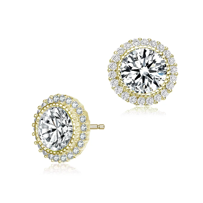 Your Perfect Accessory Now At The Best Price Sterling Silver Clear Round Cubic Zirconia Milgrain Set Halo Stud Earrings Your Perfect Accessory Now At The Best Price Sterling Silver Clear Round Cubic Zirconia Milgrain Set Halo Stud Earrings
