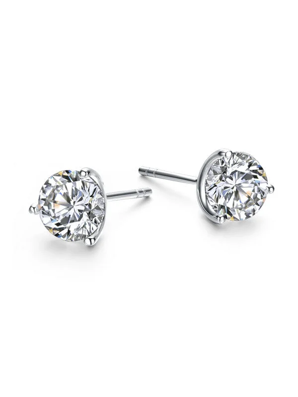Stunning Statement Jewelry, Unbeatable Discounts Sterling Silver Cubic Zirconia Solitaire Martini Prong Stud Earrings Stunning Statement Jewelry, Unbeatable Discounts Sterling Silver Cubic Zirconia Solitaire Martini Prong Stud Earrings