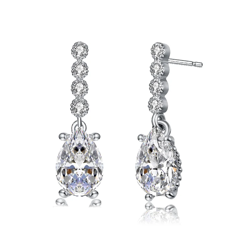 Flash Sale On Exquisite Jewelry – Don't Miss Out Sterling Silver Rhodium Plated With Clear Baguette And Round Cubic Zirconia Stud Earrings Flash Sale On Exquisite Jewelry – Don't Miss Out Sterling Silver Rhodium Plated With Clear Baguette And Round Cubic Zirconia Stud Earrings