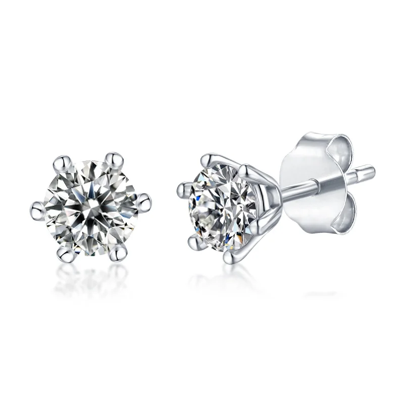 Shop Elegant Jewelry At Unbeatable Prices Sterling Silver with 0.50ctw Lab Created Moissanite Round Solitaire Stud Earrings Shop Elegant Jewelry At Unbeatable Prices Sterling Silver with 0.50ctw Lab Created Moissanite Round Solitaire Stud Earrings