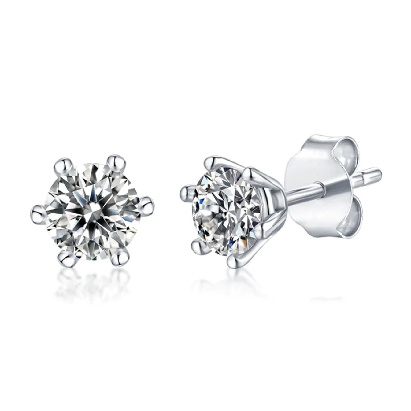 Exclusive Jewelry Sale – Limited-Time Discounts Sterling Silver with 1ctw Lab Created Moissanite Round Solitaire Stud Earrings Exclusive Jewelry Sale – Limited-Time Discounts Sterling Silver with 1ctw Lab Created Moissanite Round Solitaire Stud Earrings