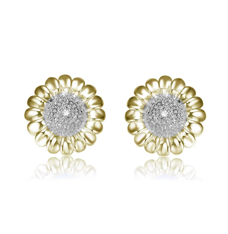 Affordable Gold-Plated Jewelry For Modern Fashion Sterling Silver with Clear Round Cubic Zirconia Stud Earrings Affordable Gold-Plated Jewelry For Modern Fashion Sterling Silver with Clear Round Cubic Zirconia Stud Earrings
