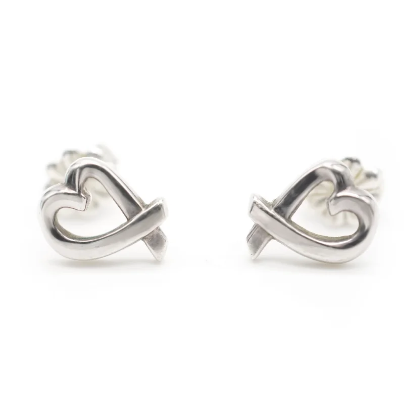 Delicate Crystal Jewelry For Sophisticated Charm Tiffany & Co. Paloma Picasso Loving Heart Stud Earrings in Sterling Silver Delicate Crystal Jewelry For Sophisticated Charm Tiffany & Co. Paloma Picasso Loving Heart Stud Earrings in Sterling Silver