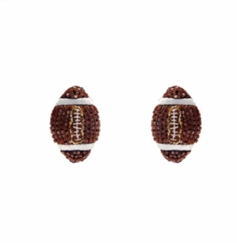Shop High-Quality Jewelry At Jaw-Dropping Discounts Women's Football Stud Earrings In Brown Shop High-Quality Jewelry At Jaw-Dropping Discounts Women's Football Stud Earrings In Brown