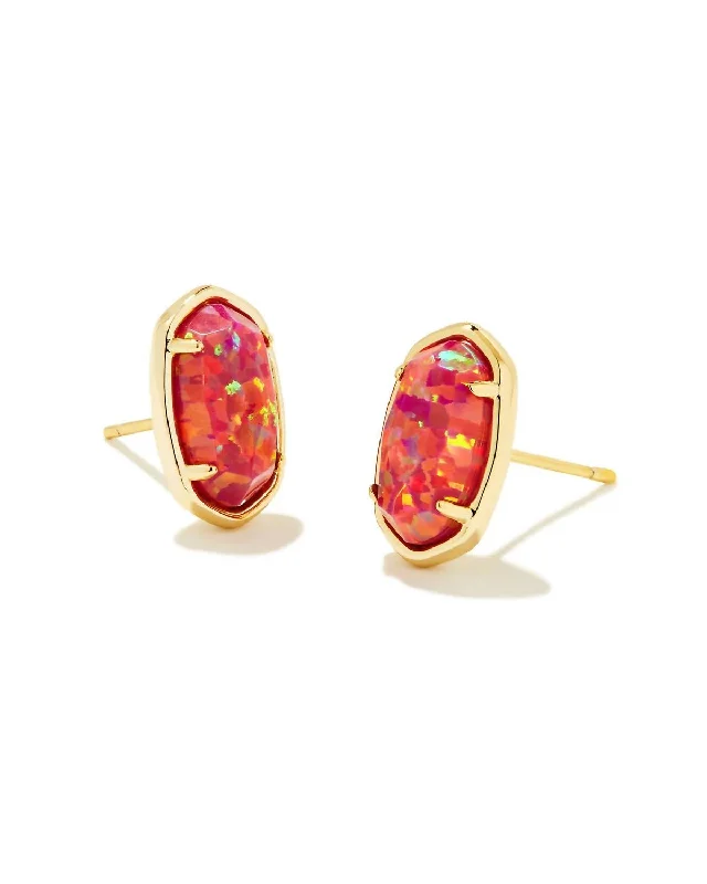 Handmade Pearl Jewelry For Timeless Elegance Women's Grayson Gold Stud Earrings In Berry Kyocera Opal Handmade Pearl Jewelry For Timeless Elegance Women's Grayson Gold Stud Earrings In Berry Kyocera Opal