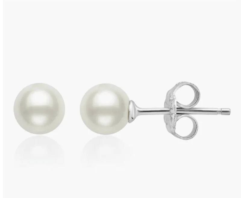 Luxury Meets Affordability – Jewelry Sale Live Now Women's Pearl Stud Earrings In Silver Luxury Meets Affordability – Jewelry Sale Live Now Women's Pearl Stud Earrings In Silver