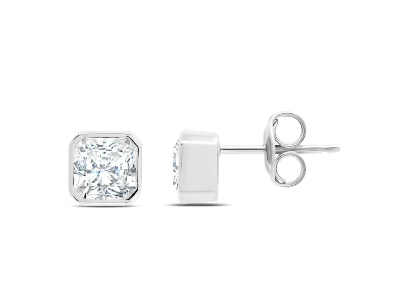 Shine In Style – Shop Jewelry Discounts Today Women's Square Cut Bezel Set Stud Earrings In Platinum Shine In Style – Shop Jewelry Discounts Today Women's Square Cut Bezel Set Stud Earrings In Platinum