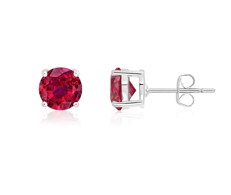 Elevate Your Outfit With Discounted Statement Jewelry Women's Stud Earrings In Ruby