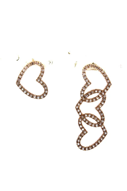 Don't Miss Our Biggest Jewelry Sale Of The Season YU Editions Womens Rose Gold Tone Asymmetric White Sapphire Heart Stud Earrings Don't Miss Our Biggest Jewelry Sale Of The Season YU Editions Womens Rose Gold Tone Asymmetric White Sapphire Heart Stud Earrings