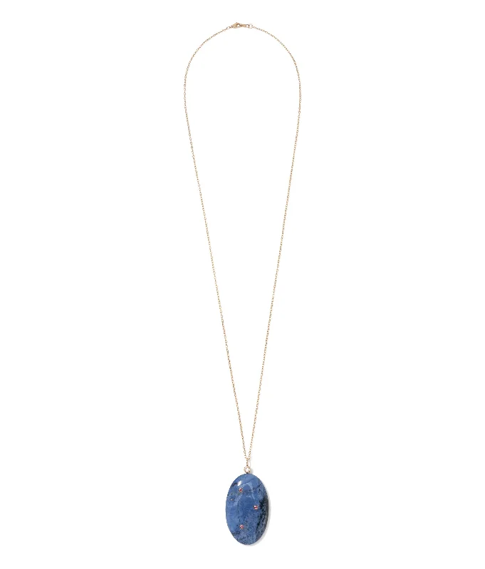 Last Chance To Grab Your Favorite Jewelry At A Discount 14K Gold Dumortierite Pendant Necklace