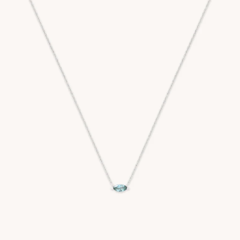 Get Your Favorite Jewelry At The Best Price Alexandrite Marquise Necklace in Solid White Gold