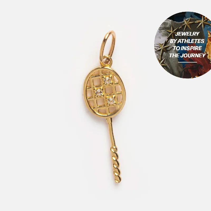 Affordable Gold-Plated Jewelry For Modern Fashion Annie and Kerry Xu x Local Eclectic Solid Gold Racket Charm