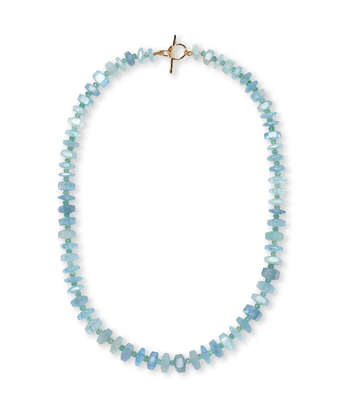 High-Quality Jewelry At A Fraction Of The Cost Aquamarine, Emerald & 14k Gold Necklace