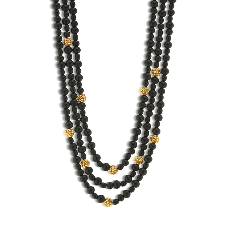 Gorgeous Jewelry, Limited-Time Savings Berry 3-Strand Necklace, 18"+2" - Ebony