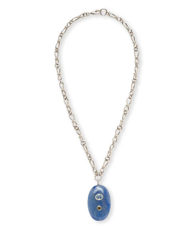 Don't Miss Our Biggest Jewelry Sale Of The Season Blue Quartz & Sterling Silver Pendant Necklace