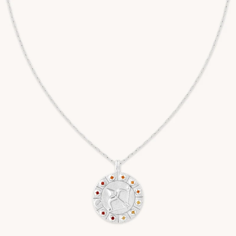 Everyday Jewelry Essentials Now On Sale Sagittarius Bold Zodiac Pendant Necklace in Silver