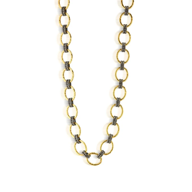 Shop Dazzling Jewelry With Special Promotional Discounts Cleopatra Grande Link Necklace, 16"+2" - Gold/Midnight Shop Dazzling Jewelry With Special Promotional Discounts Cleopatra Grande Link Necklace, 16"+2" - Gold/Midnight