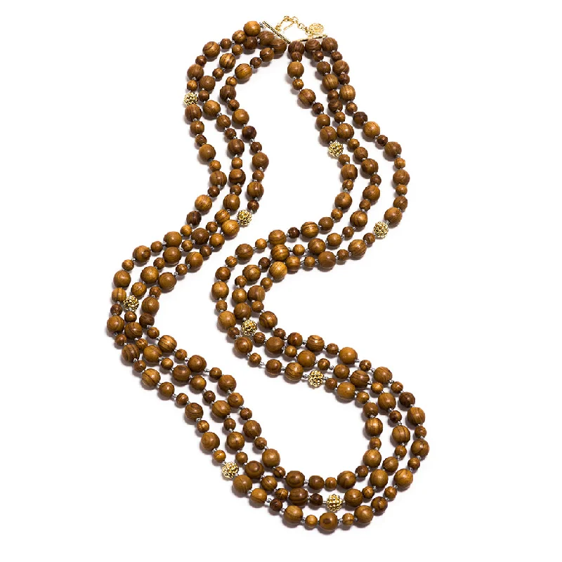 Luxury Jewelry Without The Luxury Price Tag Earth Goddess Beads Necklace, 34'' - Teak