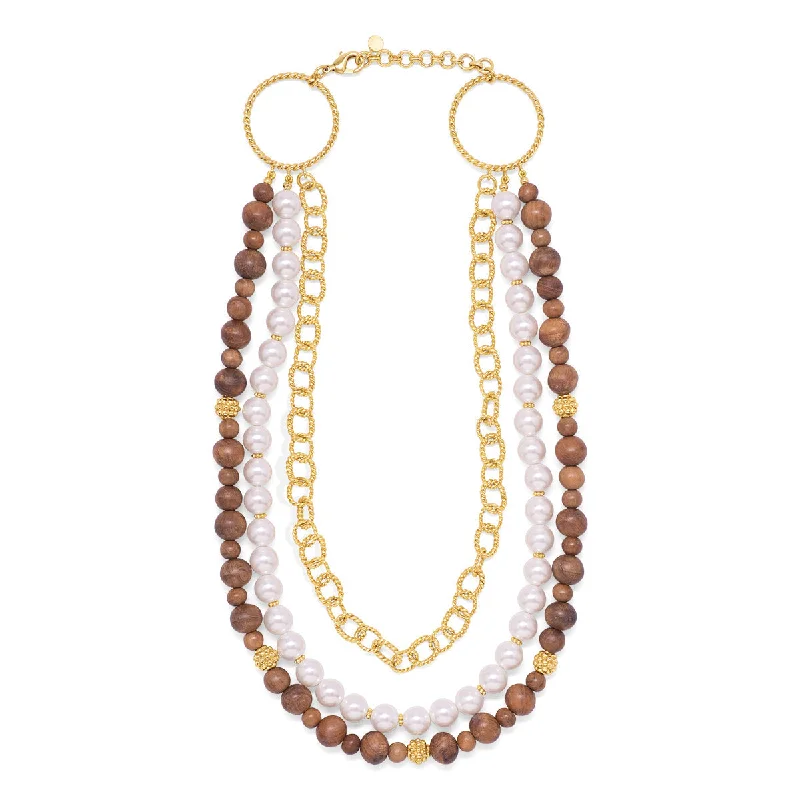 Once-A-Year Jewelry Deals – Shop Before They’Re Gone Earth Goddess Necklace, 18"+2" - Teak/Pearls