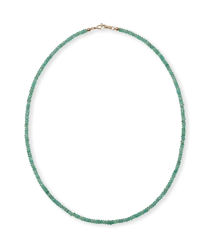 Everyday Jewelry Essentials Now On Sale Tiny Beaded 14k Gold Necklace in Emerald