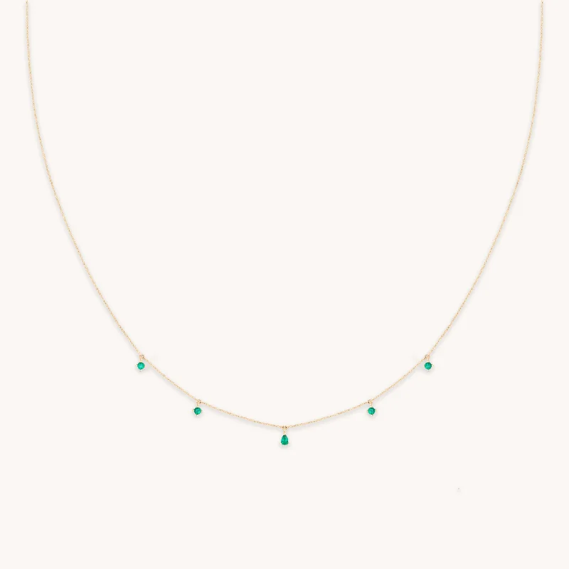 Luxury Jewelry Without The Luxury Price Tag Emerald Charm Necklace in Solid Gold