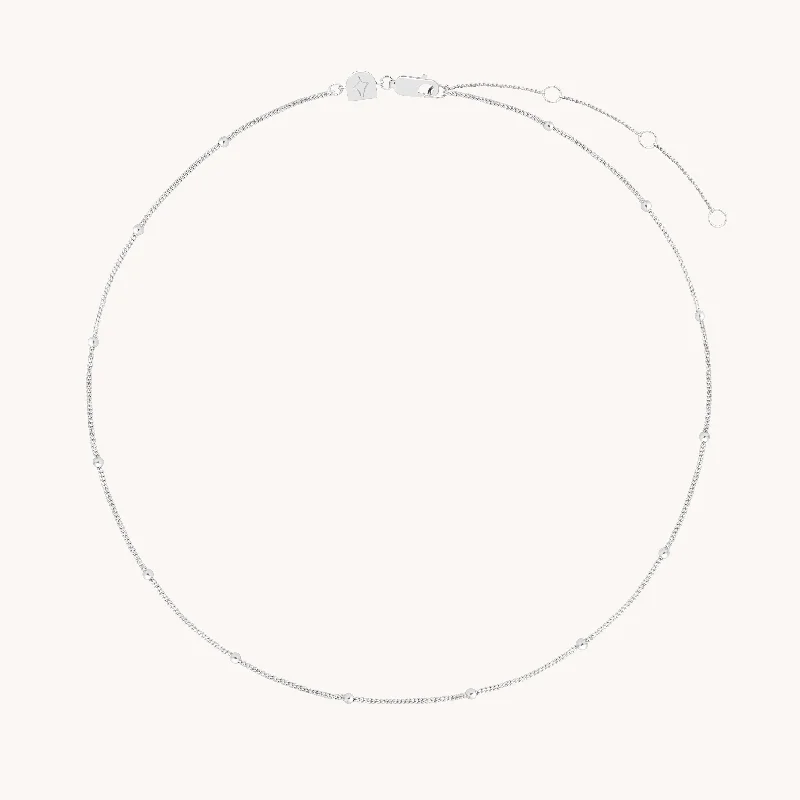 Luxury Jewelry At Unbeatable Discounts Essential Beaded Chain Necklace in Silver