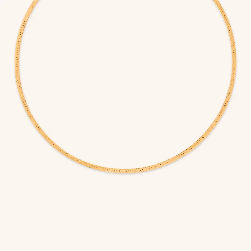 Customized Silver Jewelry For Unique Style Essential Snake Chain Necklace in Gold
