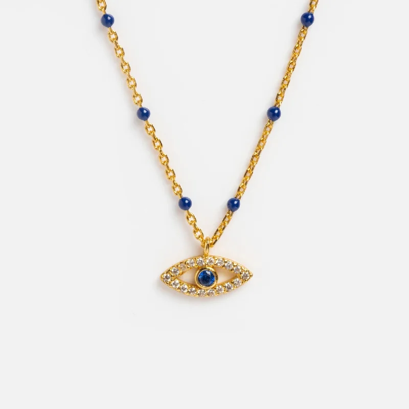 Exclusive Gemstone Jewelry Markdowns – Shop Now Evil Eye Enamel Beaded Chain Necklace
