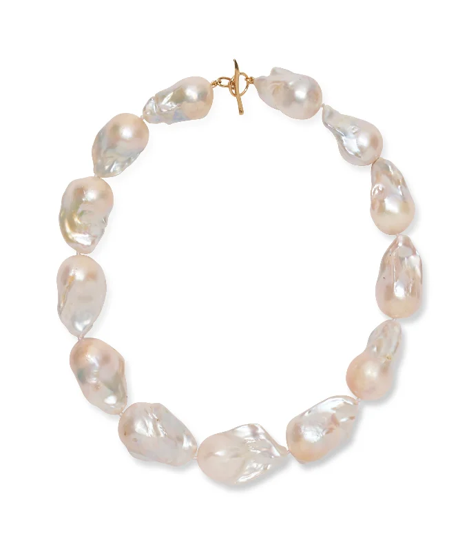 The Ultimate Jewelry Sale – Shop Premium Styles Extra Large White Baroque Pearl & 14k Gold Necklace