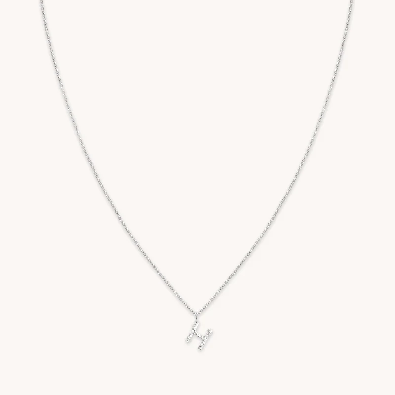 Jewelry Deals That Sparkle – Shop Today H Initial Pavé Pendant Necklace in Silver