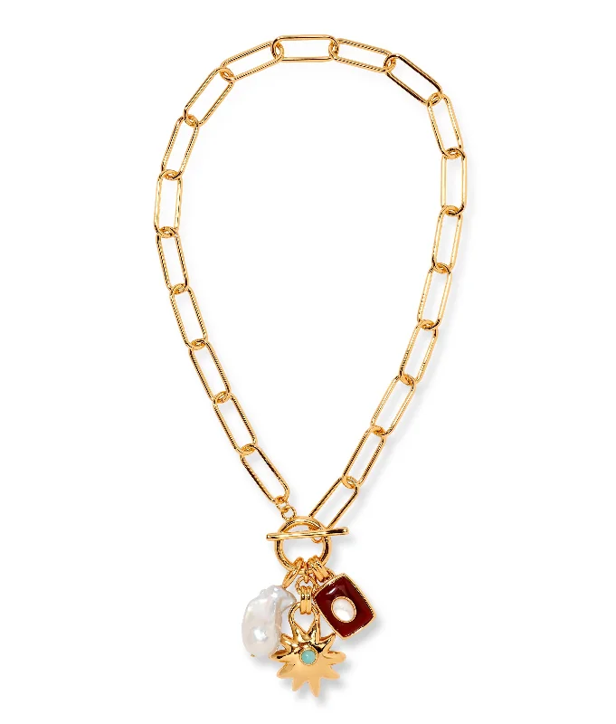 Premium Diamond Jewelry For Unforgettable Moments Helios Charm Necklace in Merlot