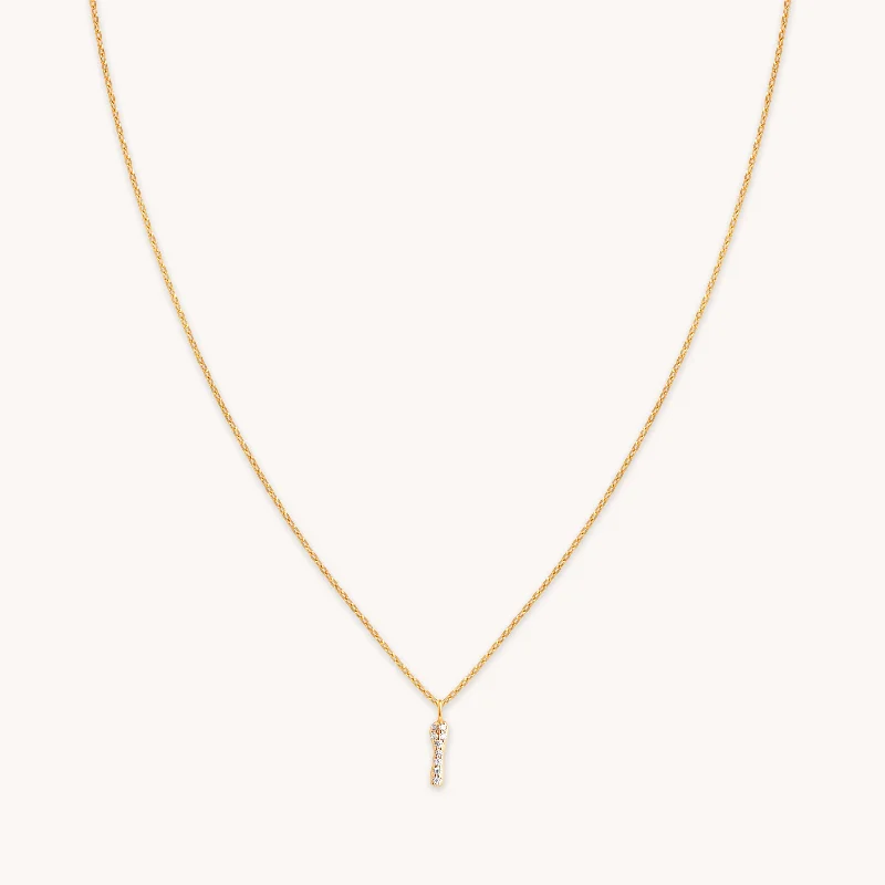 Elegant Jewelry, Exclusive Prices – Shop Now I Initial Pavé Pendant Necklace in Gold