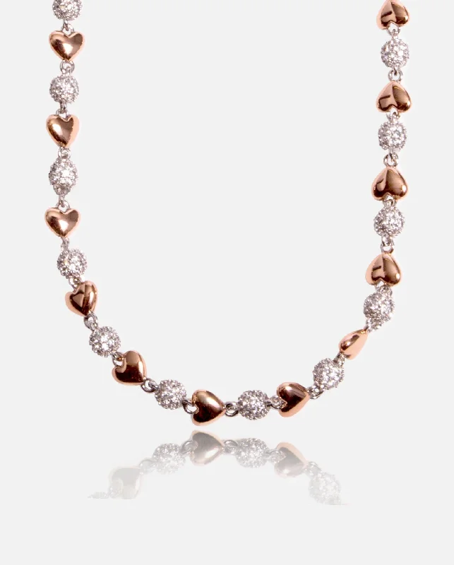 Personalized Engraved Jewelry For Meaningful Gifts Iced Ball & Heart Necklace