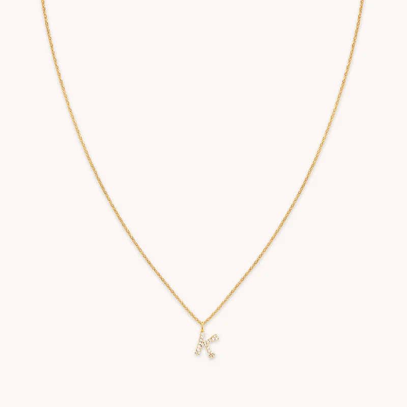 Jewelry Deals That Sparkle – Shop Today K Initial Pavé Pendant Necklace in Gold