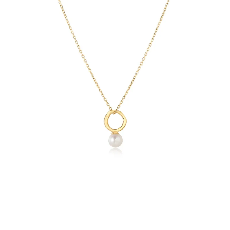 Make Your Outfit Shine With Discounted Jewelry Kate Chubby Pearl Necklace - Solid Gold