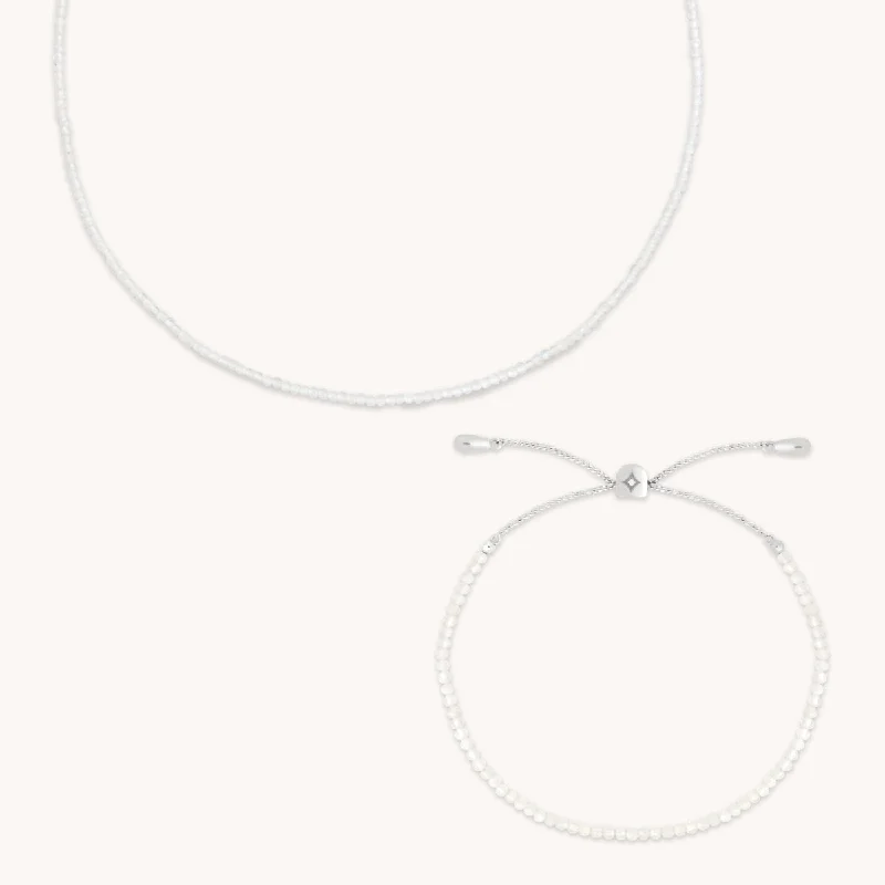 Buy More, Save More – Special Jewelry Discounts Moonstone Gemstone Gift Set in 9k White Gold