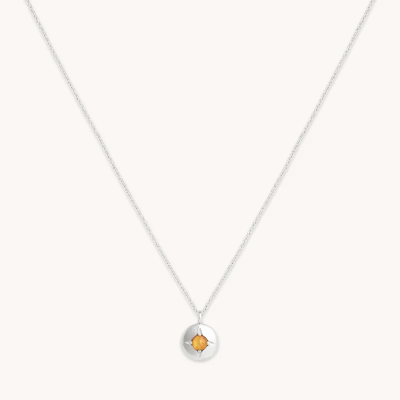 Romantic Heart-Shaped Jewelry For Special Gifts November Citrine Birthstone Necklace in Solid White Gold Romantic Heart-Shaped Jewelry For Special Gifts November Citrine Birthstone Necklace in Solid White Gold