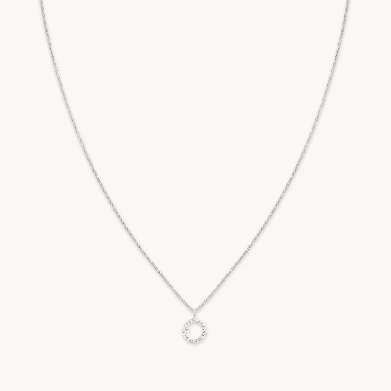 Shop Signature Jewelry Styles At Exclusive Prices O Initial Pavé Pendant Necklace in Silver