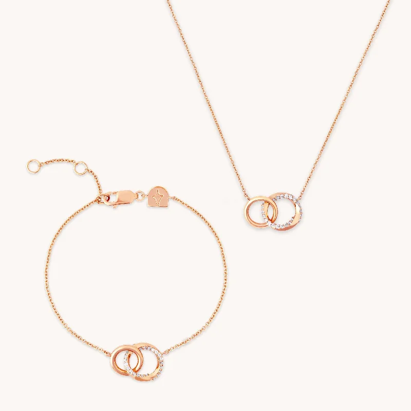 Trendy Minimalist Jewelry For Everyday Wear Orbit Gift Set in Rose Gold