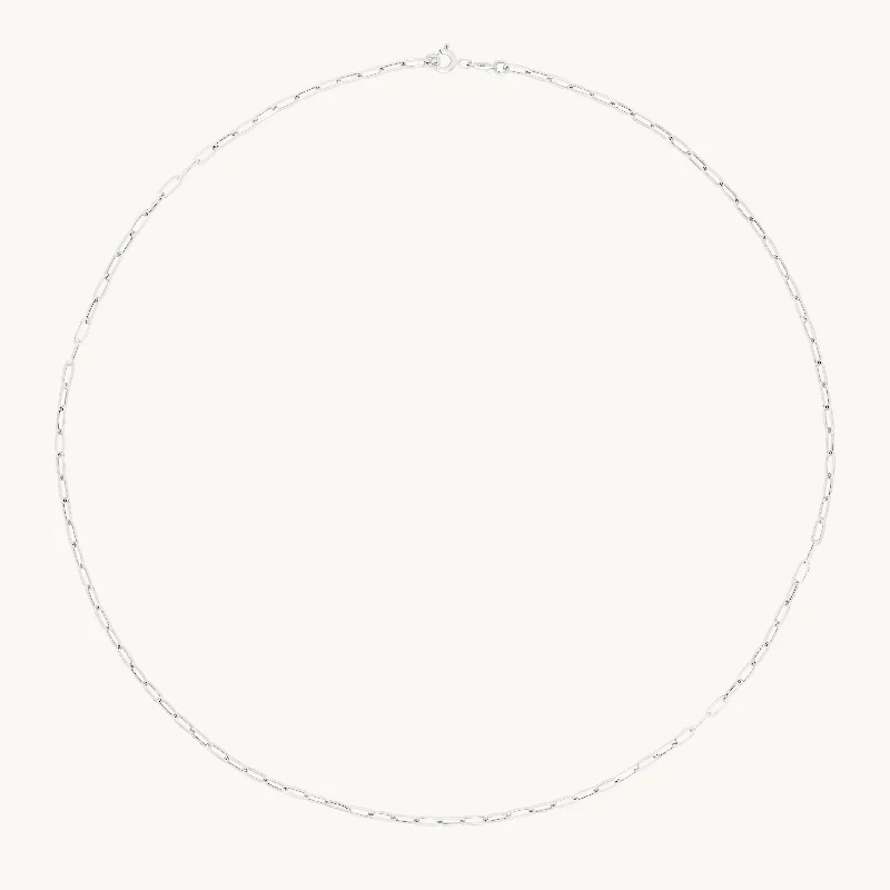 Dainty Floral Jewelry For Feminine Elegance Piccadilly Chain Necklace in Solid White Gold Dainty Floral Jewelry For Feminine Elegance Piccadilly Chain Necklace in Solid White Gold