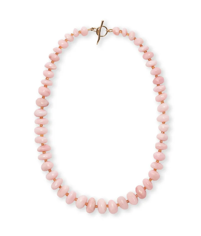 Get Ready To Sparkle – Special Jewelry Discounts Pink Opal & Yellow Sapphire 14k Gold Necklace
