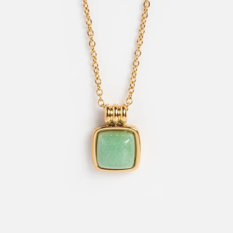 Shine Without Limits – Jewelry Sale Happening Now Puzzle Square Aventurine Stone Necklace