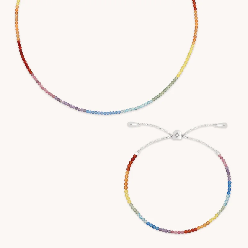 Flash Jewelry Sale – Get Stunning Pieces At Low Prices Rainbow Gemstone Gift Set in 9k White Gold