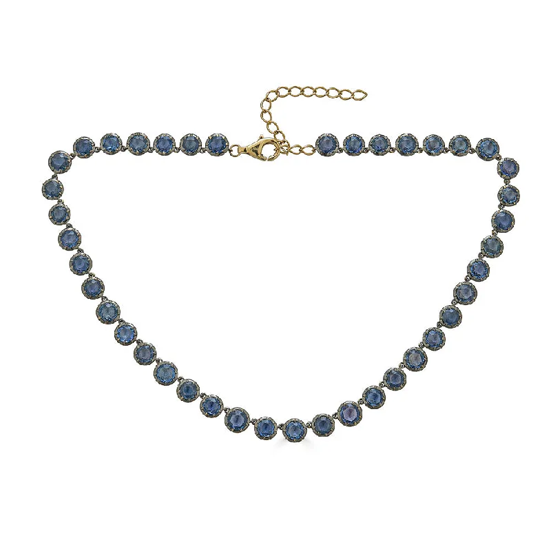 Everyday Jewelry Essentials Now On Sale Round Blue Sapphire Necklace