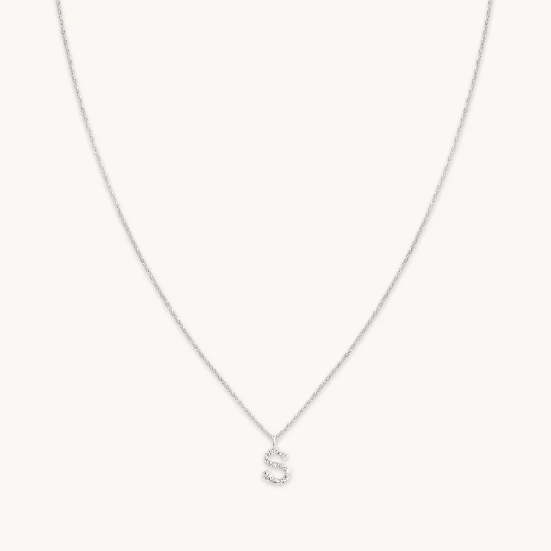 Timeless Jewelry Styles At Wallet-Friendly Prices S Initial Pavé Pendant Necklace in Silver
