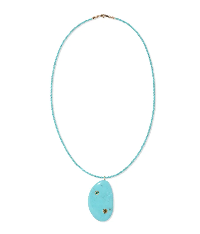 Shop Dazzling Jewelry At The Best Prices Sleeping Beauty Turquoise & 14k Gold Beaded Pendant Necklace