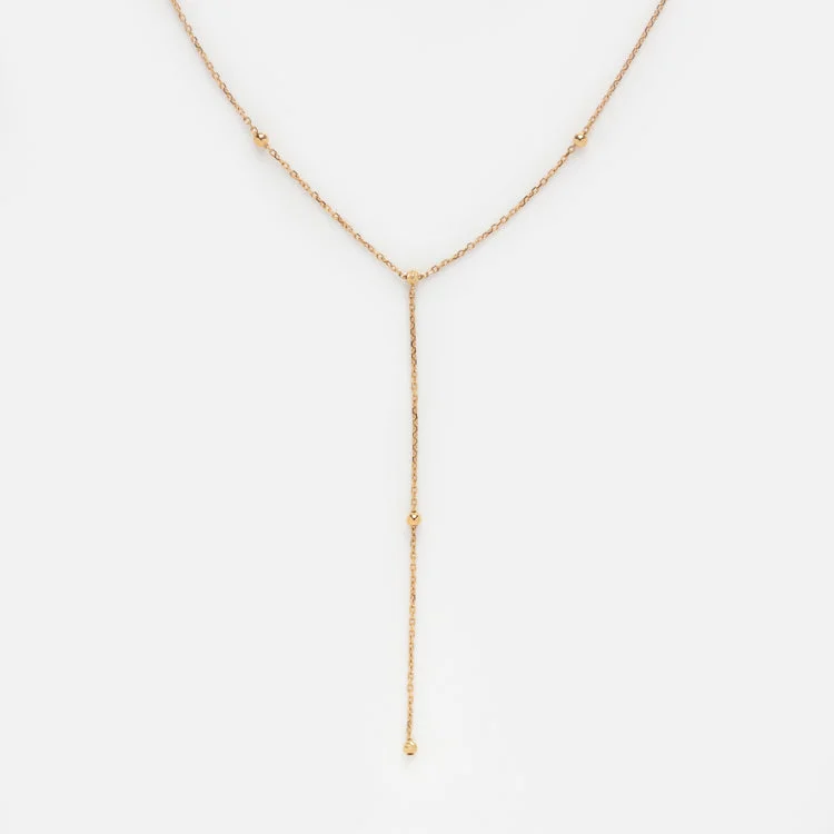 Fashion-Forward Jewelry At Incredible Prices Solid Gold Beaded Lariat Necklace