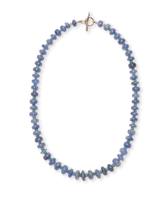Timeless Jewelry At Special Discount Rates Tanzanite & Emerald 14k Gold Necklace