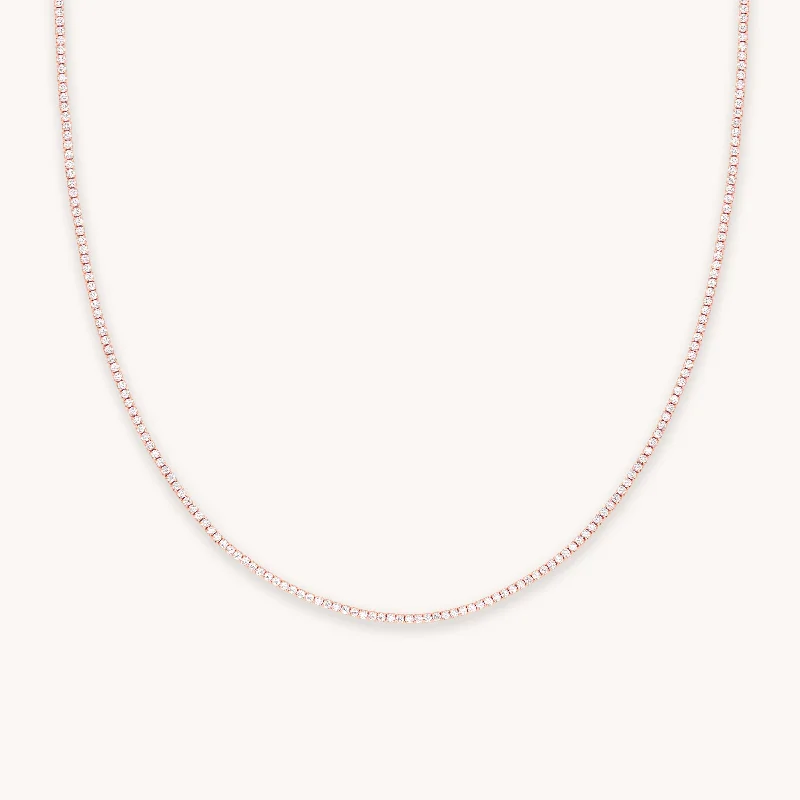 Last Chance To Grab Your Favorite Jewelry At A Discount Tennis Chain Necklace in Rose Gold